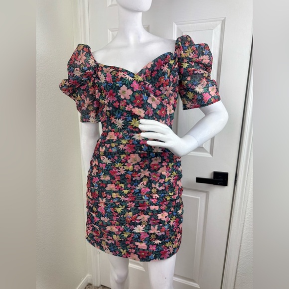 C/MEO Collective Red and Pink Long Sleeve Dress #332 - Picture 3 of 17